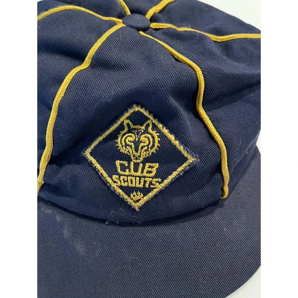 VINTAGE 1960's BSOA Official‎ Cub Scouts Cap Hat Blue & Gold Size 6 7/8ths